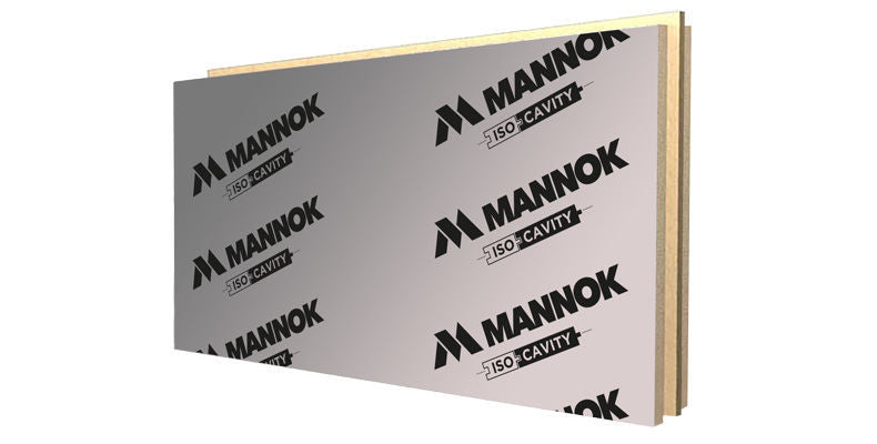 Mannok Full Fill PIR Insulation board 1200 x 450 with high thermal performance, designed for cavity wall applications.