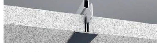 Soft ceiling tile square edge detail close-up