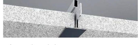 Soft ceiling tile square edge detail close-up